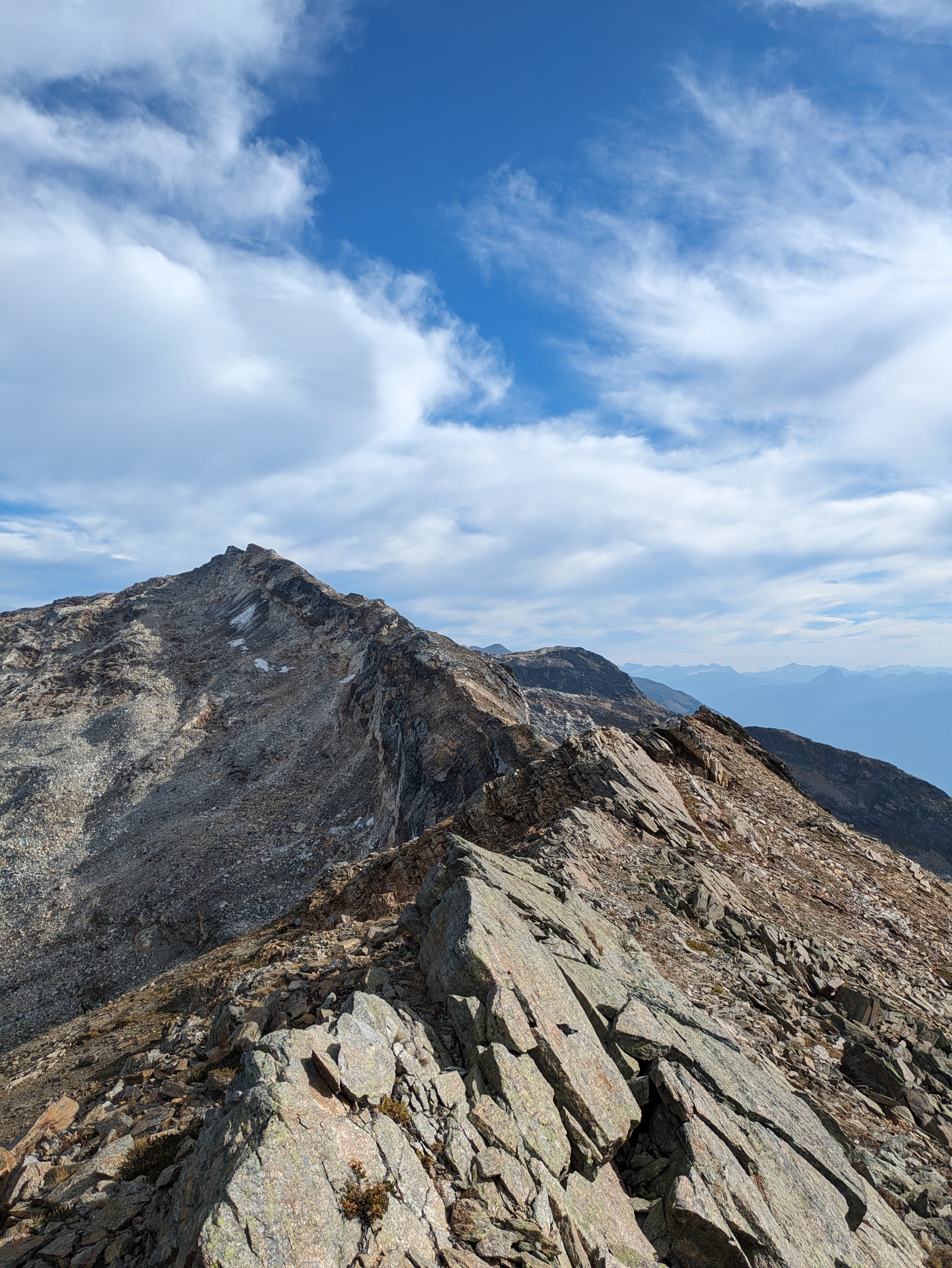 Looking back along the ridge